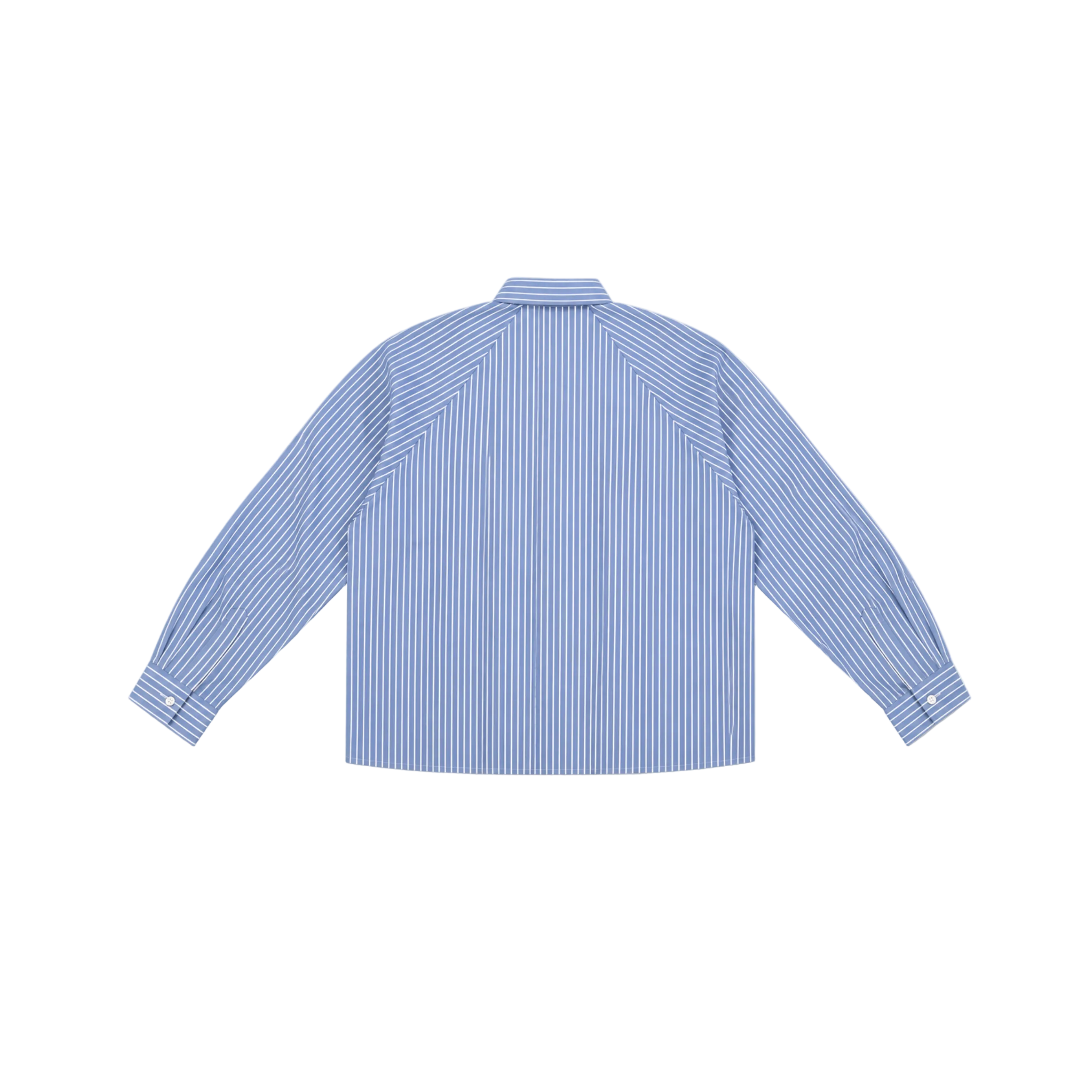 STRUCT RUFFLED PINSTRIPE SHIRT - COOL BLUE