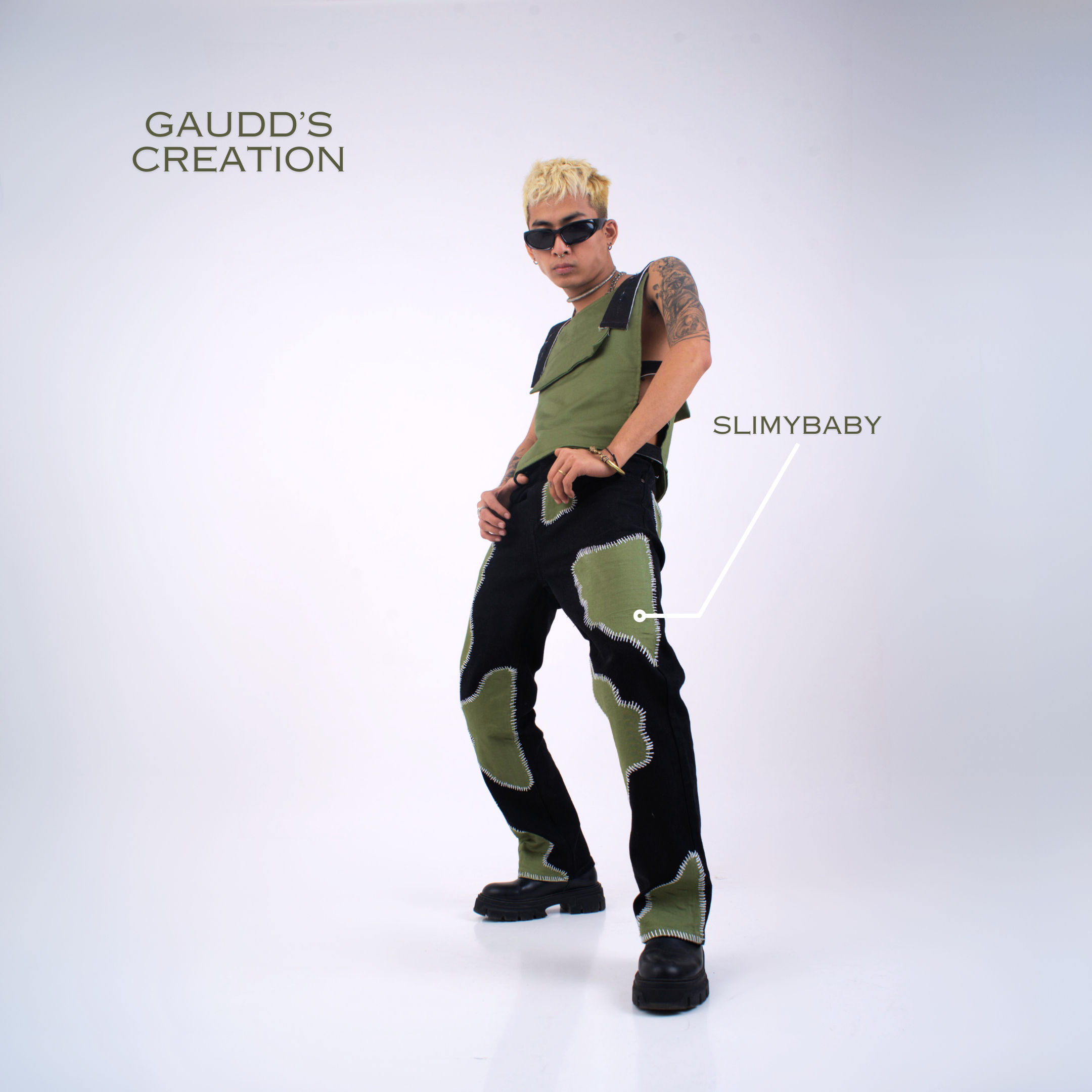 SlimyBaby Hand Patchworked Denim