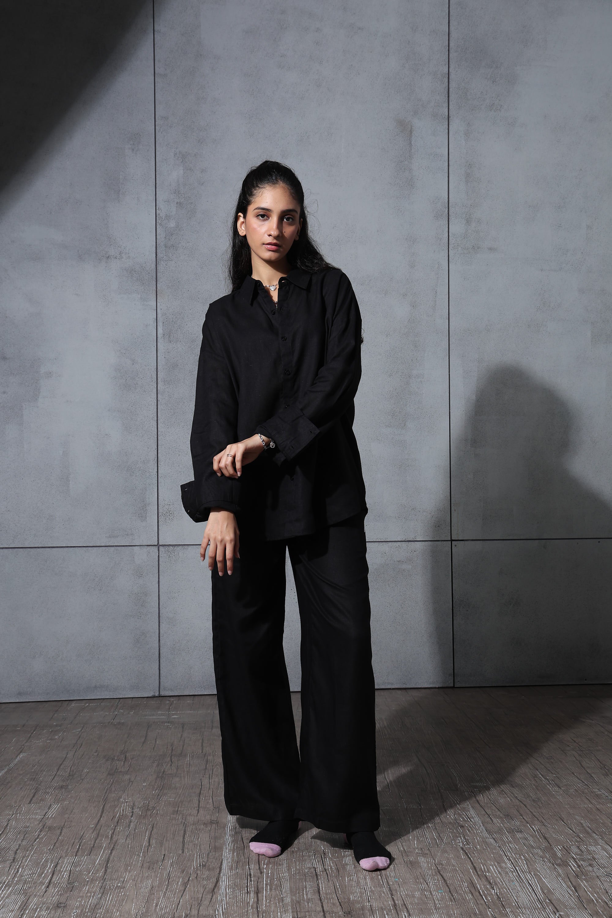 Black Linen Co-Ord Set