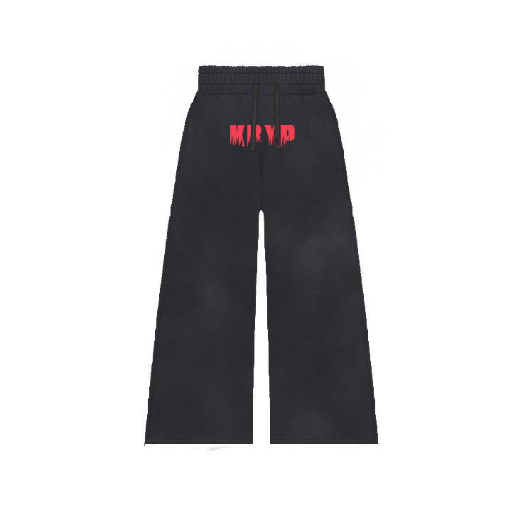 Luxe Pyjama Pants- Acid Charcoal Black