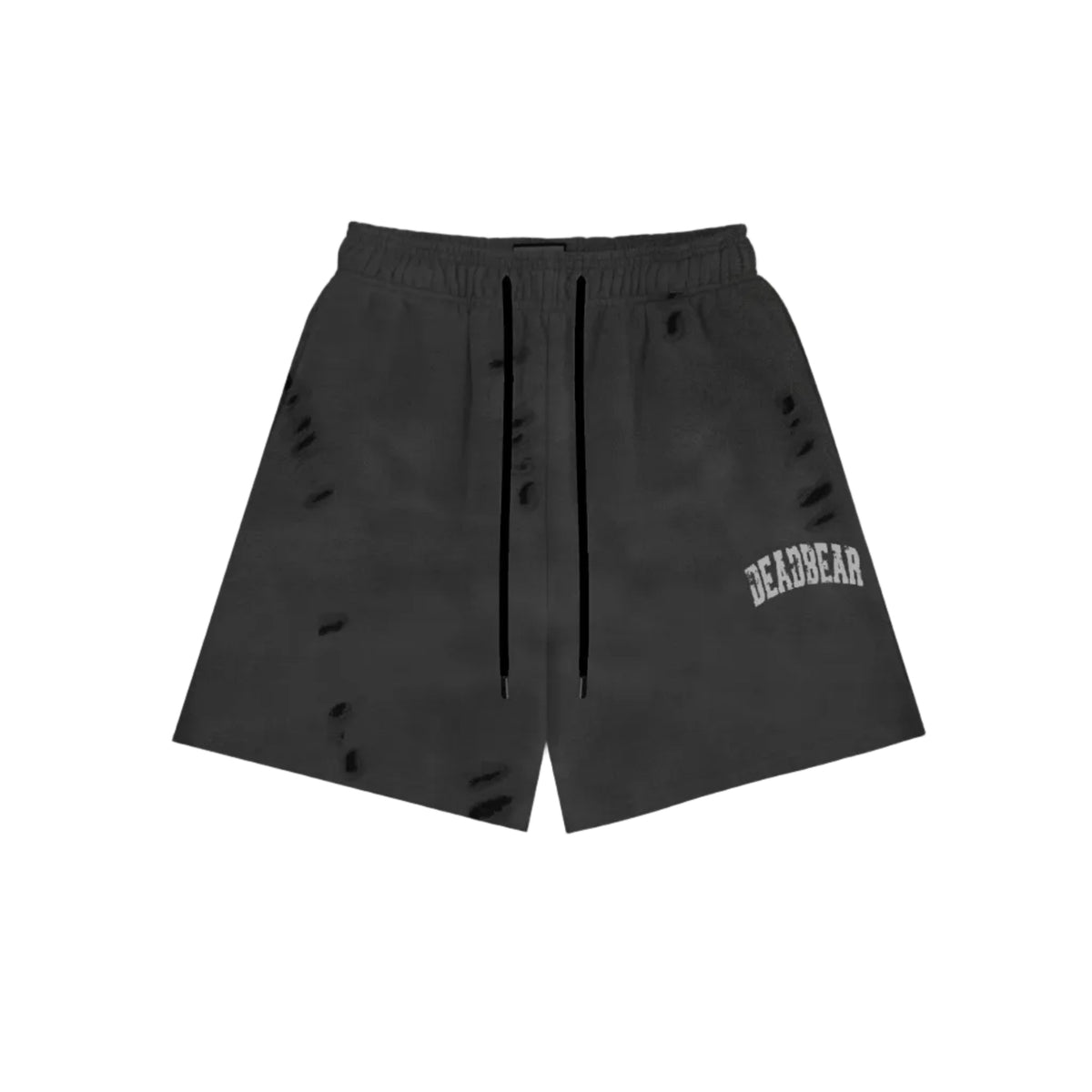 Distressed Washed Black Shorts
