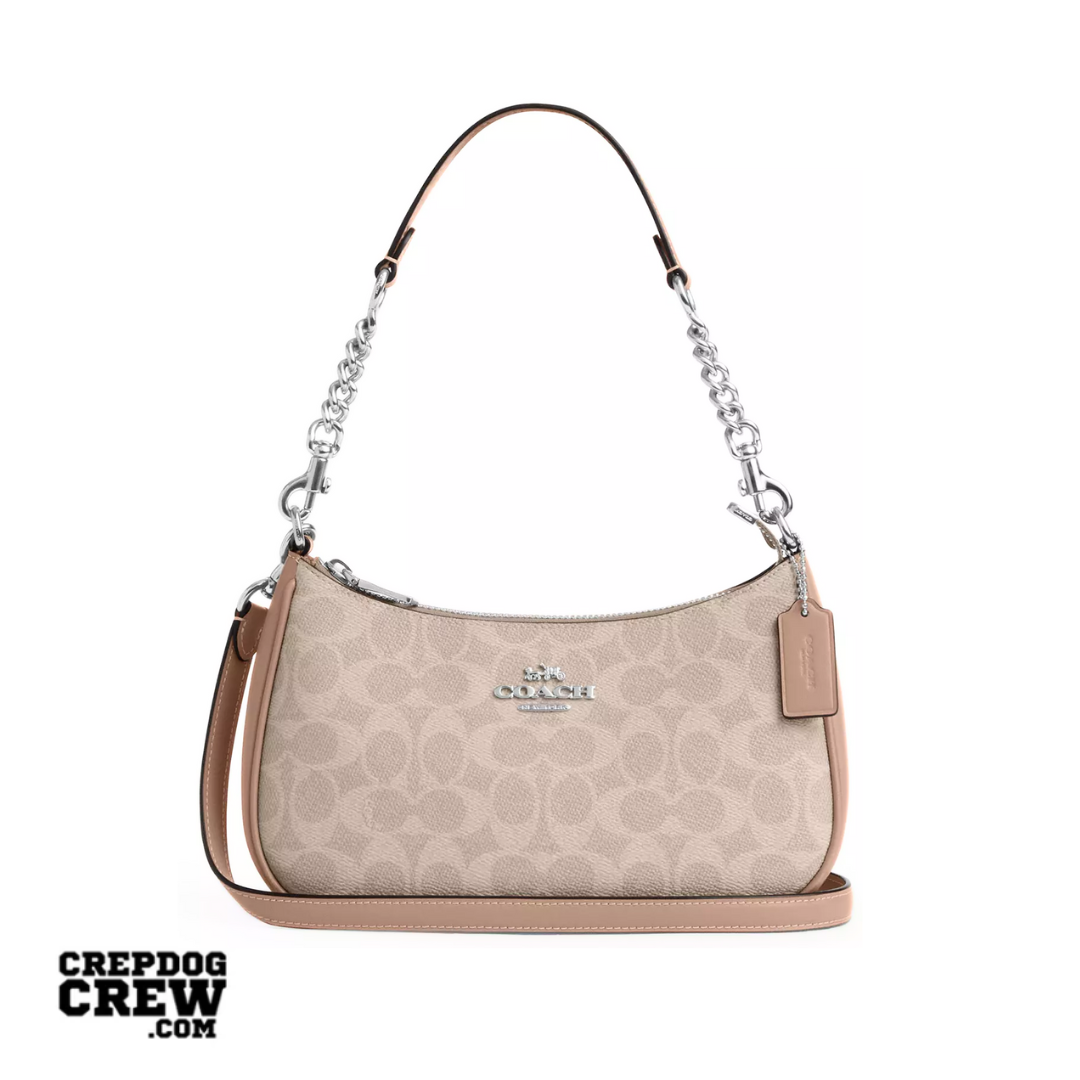 COACH Teri Shoulder Bag In Signature Canvas Silver