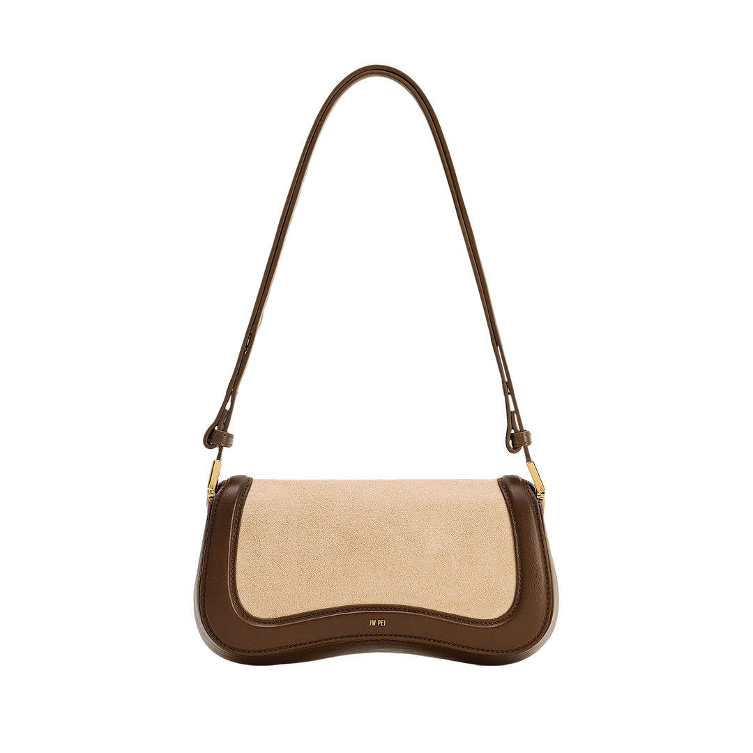 JW PEI Joy Faux Suede Shoulder Bag - Khaki Brown