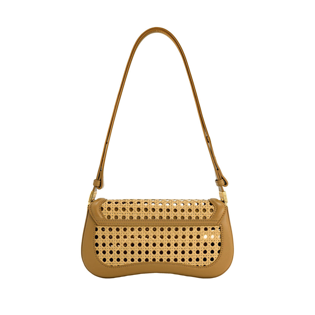 JW PEI Joy Faux Bamboo Woven Shoulder Bag - Brown