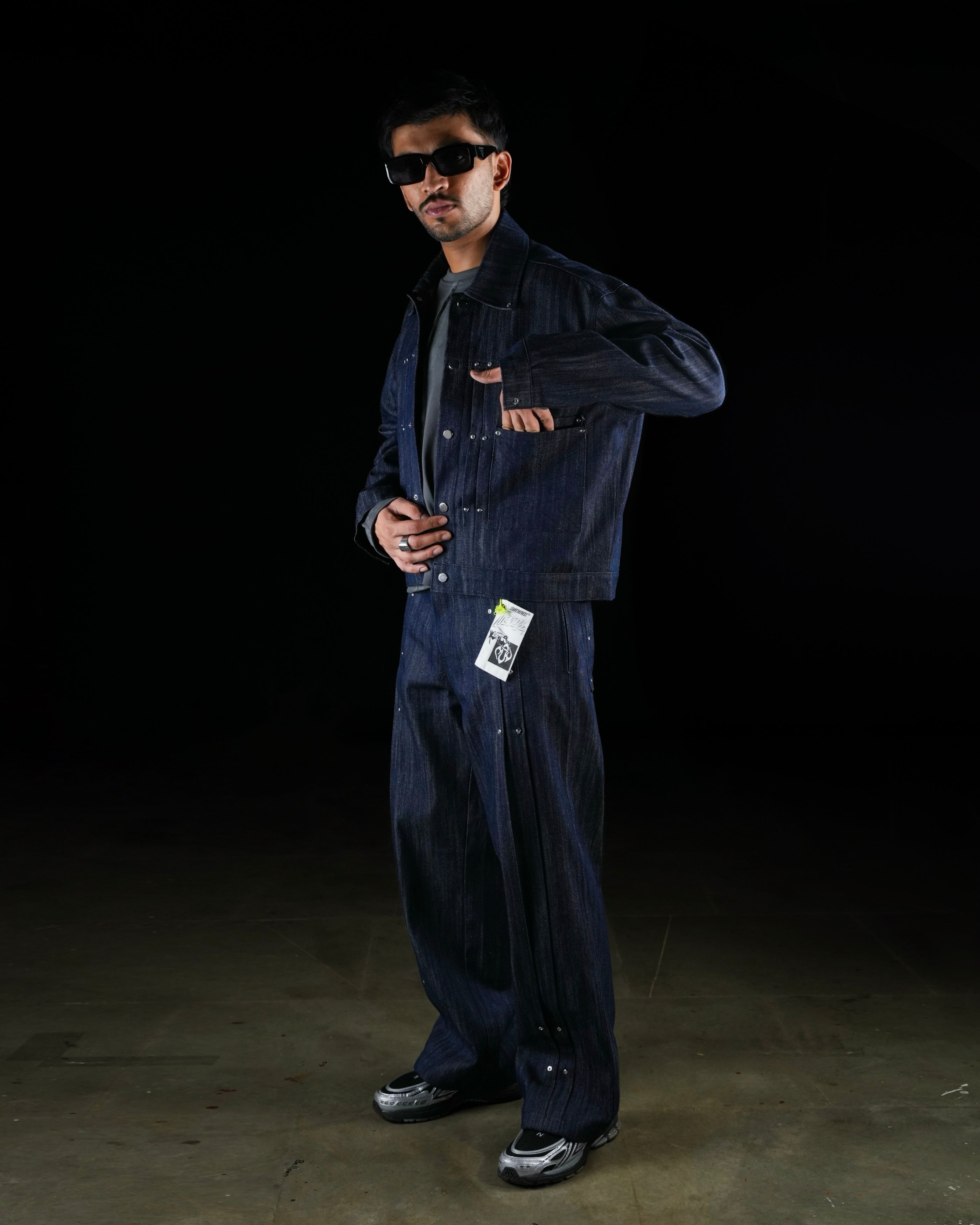 Pleated Slub Jeans- Indigo - MTM