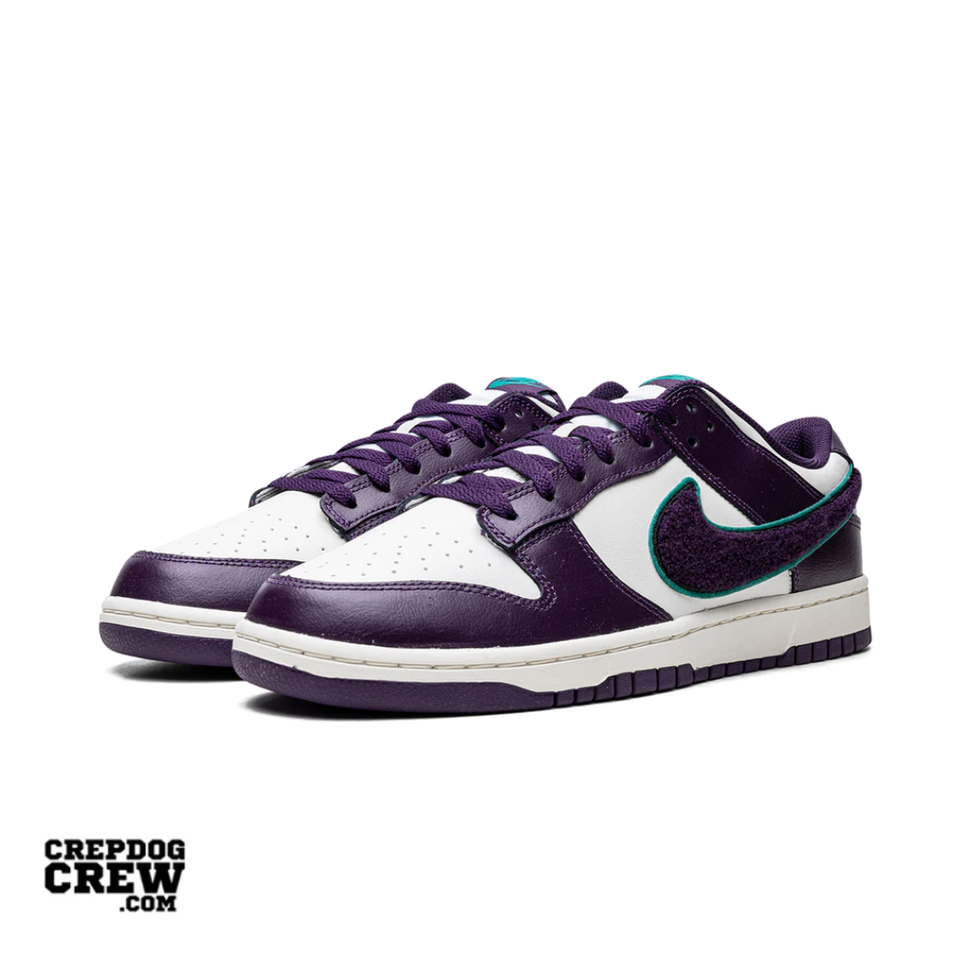 Nike Dunk Low Chenille Swoosh Sail Grand Purple