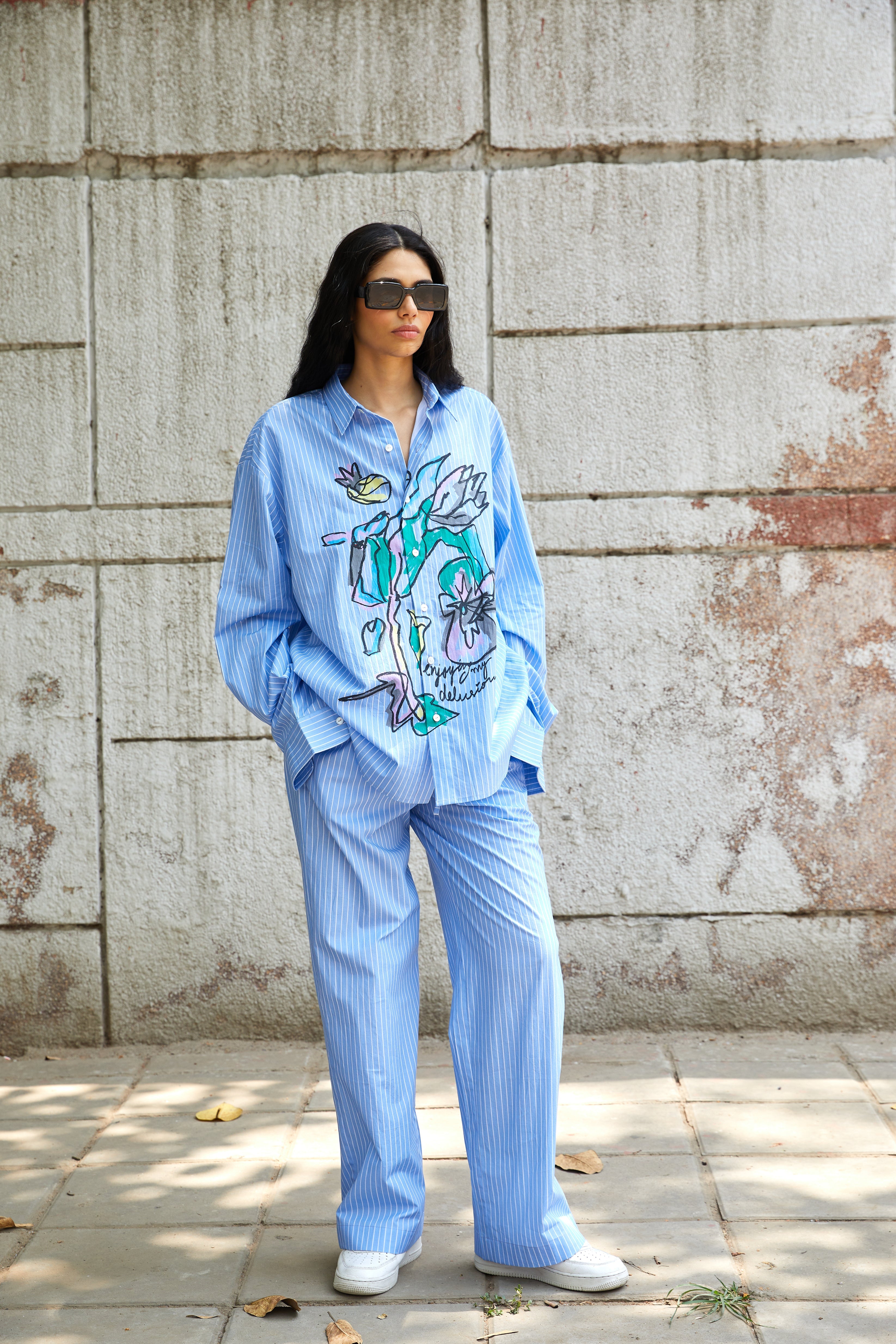 ENJOYING MY DELUSIONS STRIPED SET