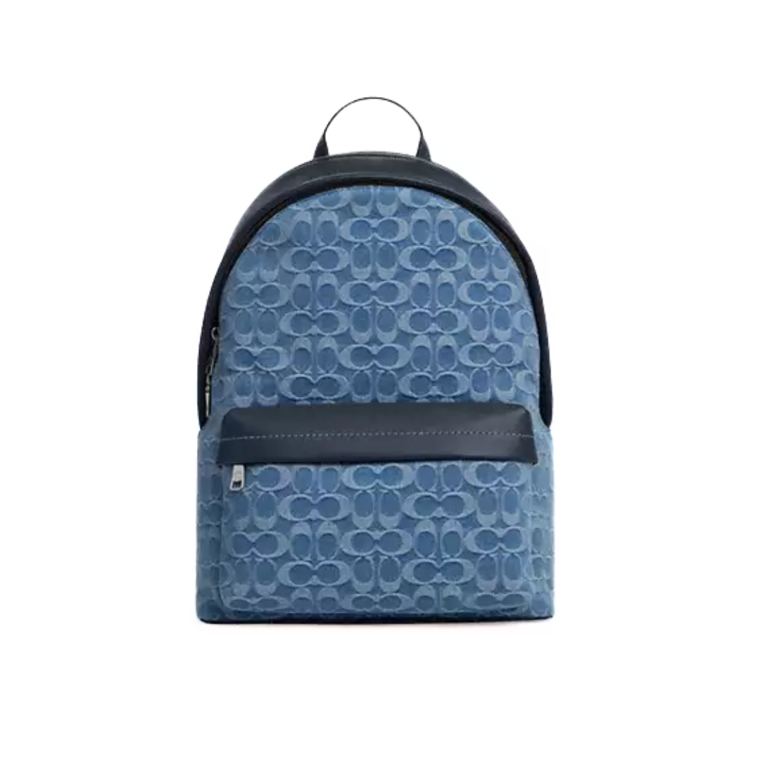 Coach Taylor Backpack In Signature Denim Silver