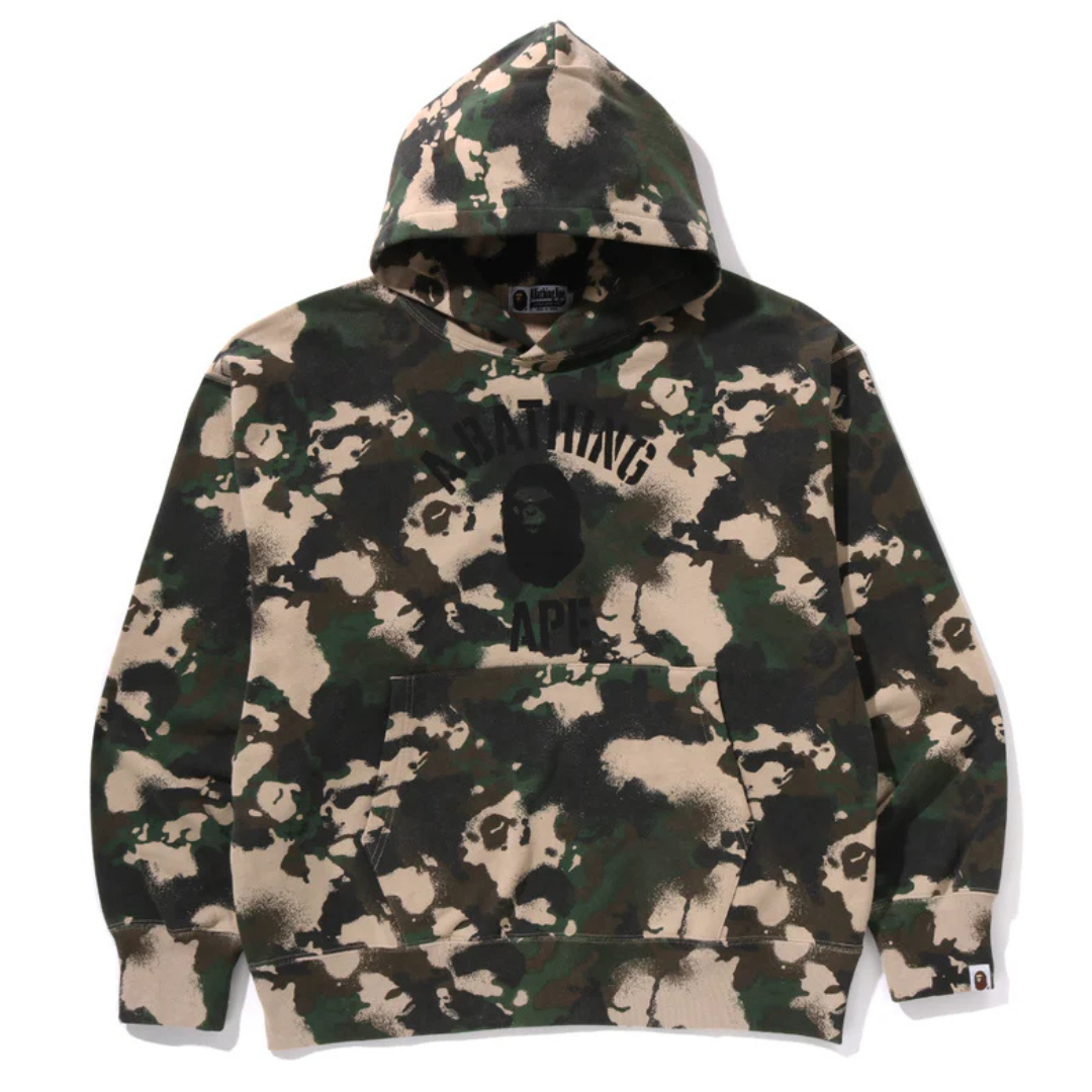 BAPE MAP CAMO PULLOVER HOODIE GREEN