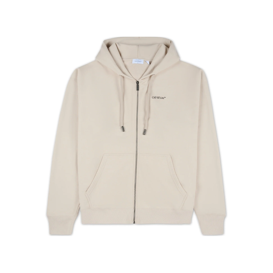 OFF WHITE Half Arrow Skate Zip Hoodie PUMICE STONE
