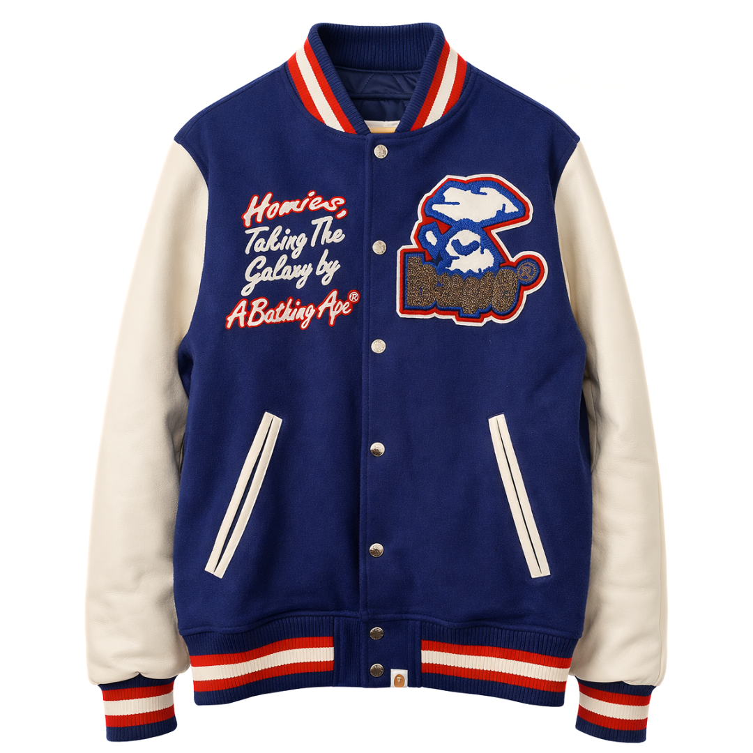 BATHING APE VARSITY JACKET Navy