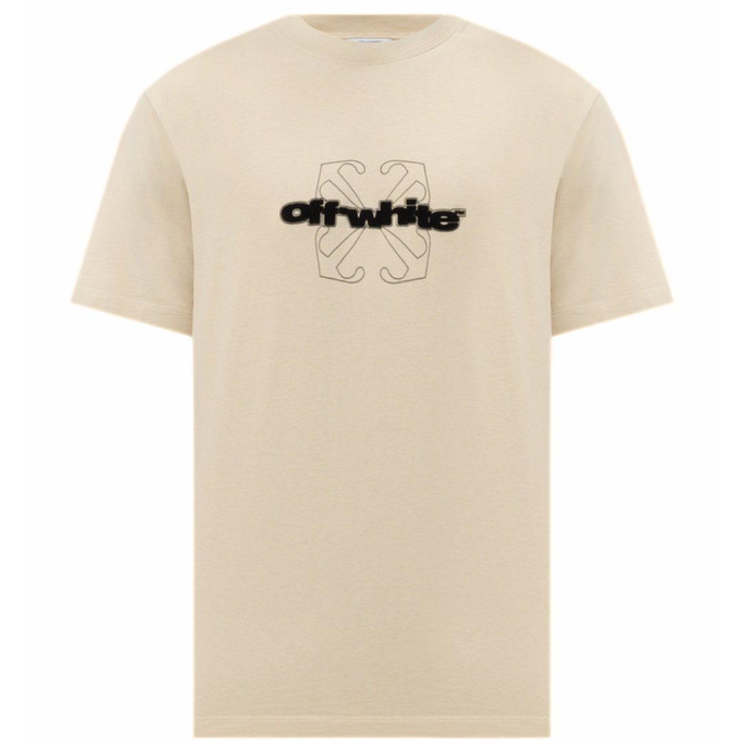 OFF-WHITE FLOCK ARROW SLIM TEE BEIGE