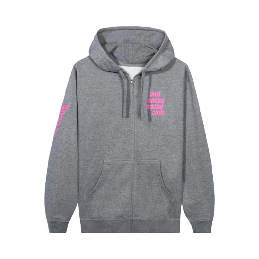 Anti Social Social Club Split Zip Hoodie Grey