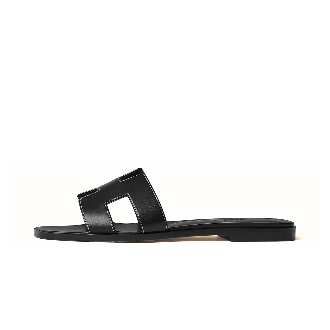 HERMES ORAN SANDAL NOIR