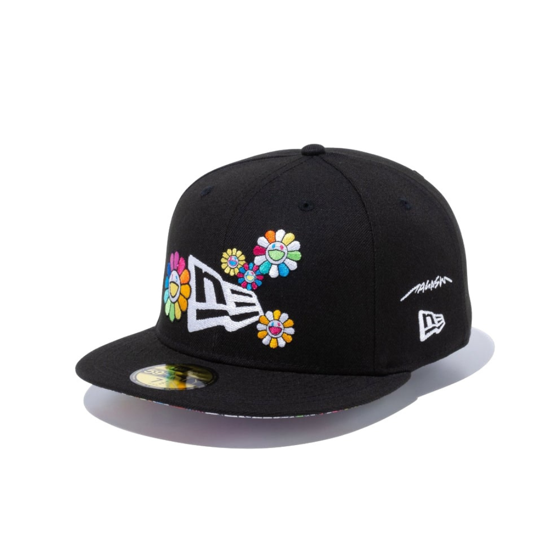 New Era x Takashi Murakami Flower Flag 59Fifty Fitted Hat Black Rainbo