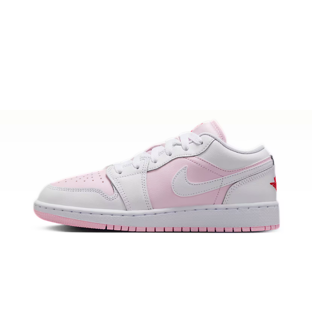 Jordan 1 Low Pink Foam Fire Red White (GS)