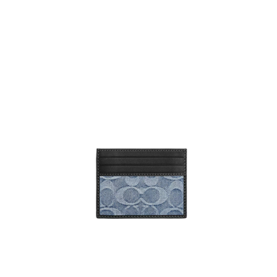 COACH Slim Id Card Case denim Light Indigo