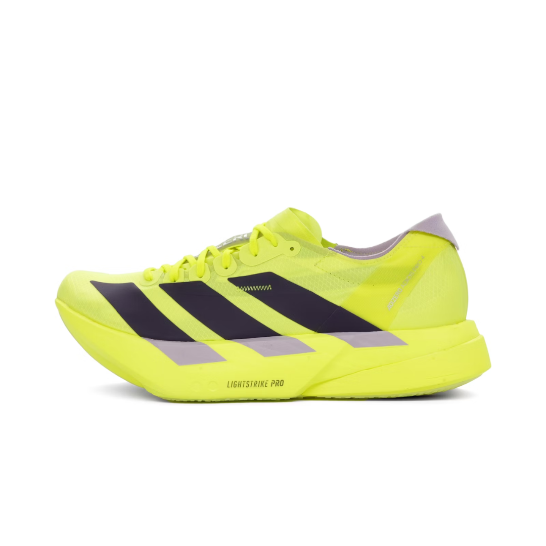 adidas Adizero Adios Pro 4 Solar Yellow Aurora Plum Powder Plum