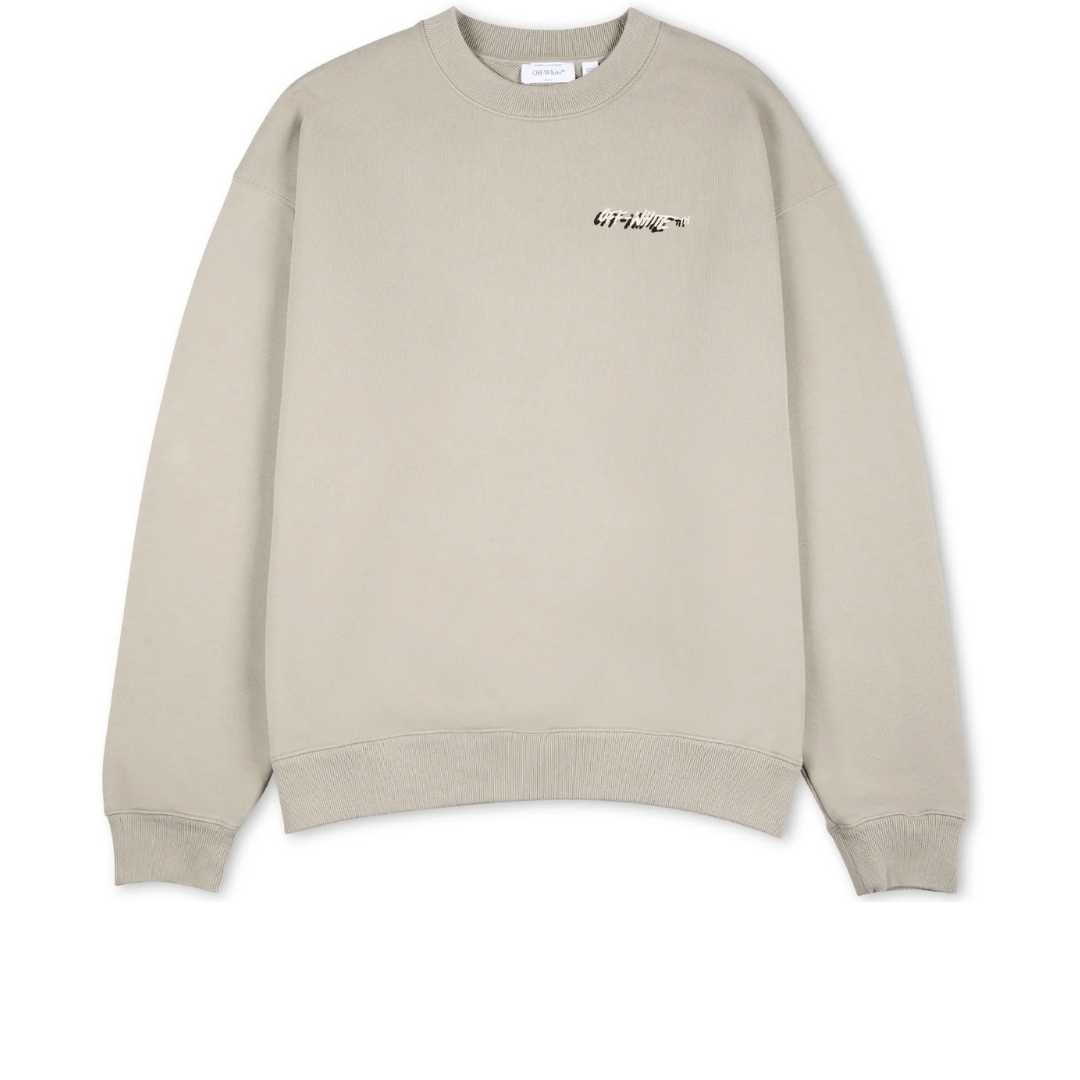 OFF WHITE Shadow Logo Skate Crewneck FADE OUT STONE