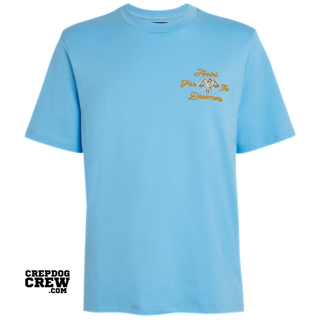 AMIRI RELAXED FIT ROUND NECK TEE PACIFIC BLUE