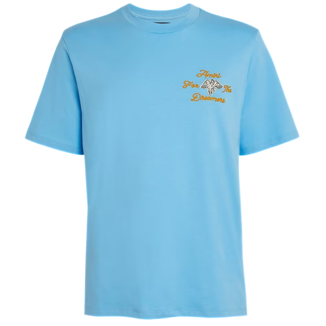 AMIRI RELAXED FIT ROUND NECK TEE PACIFIC BLUE