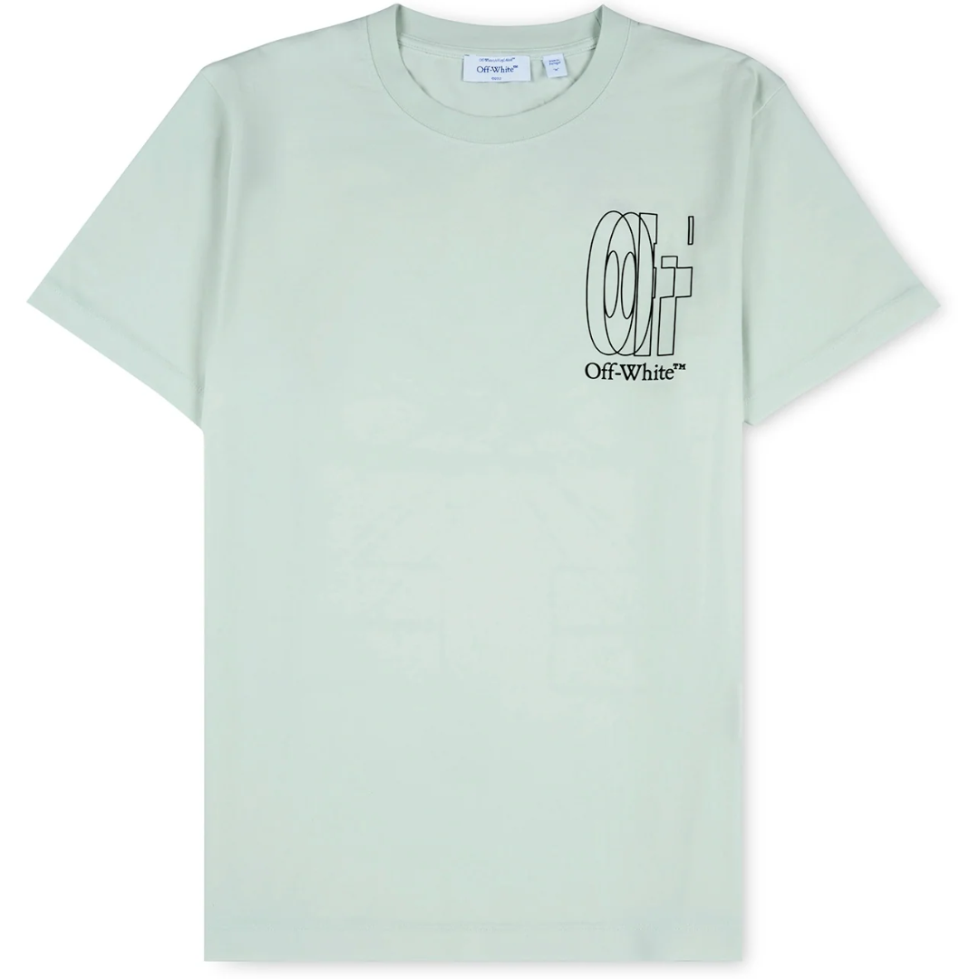 Off White Outl Dbl Arr Slim Tee BLUE WASH