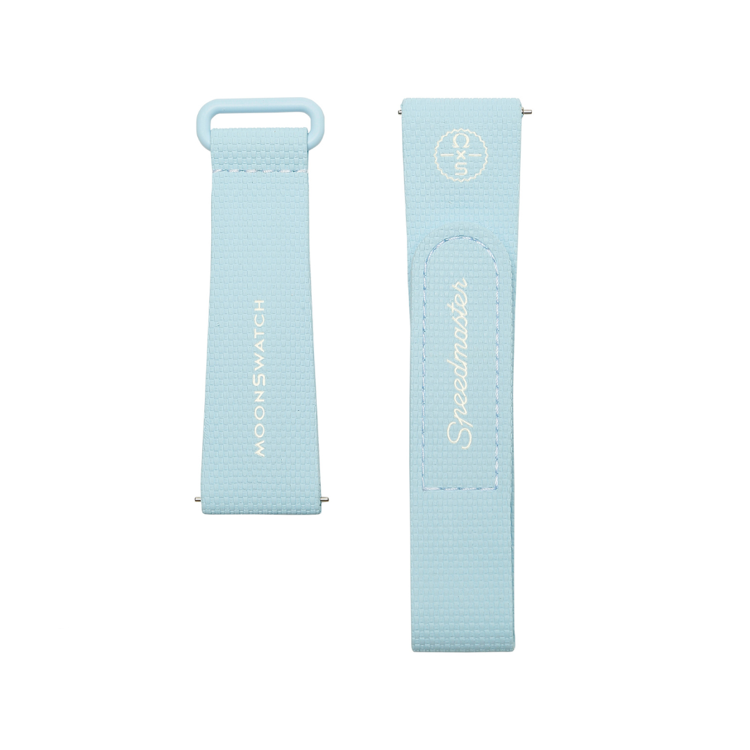 Swatch x Omega Bioceramic Moonswatch Light Blue White Straps