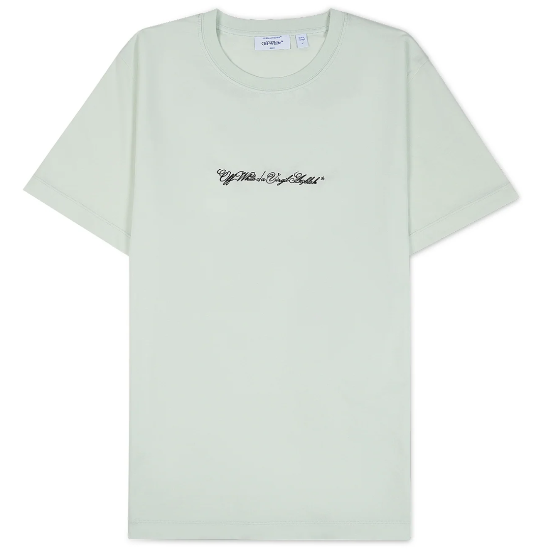 Off White Script Arrow Slim Tee BLUE WASH