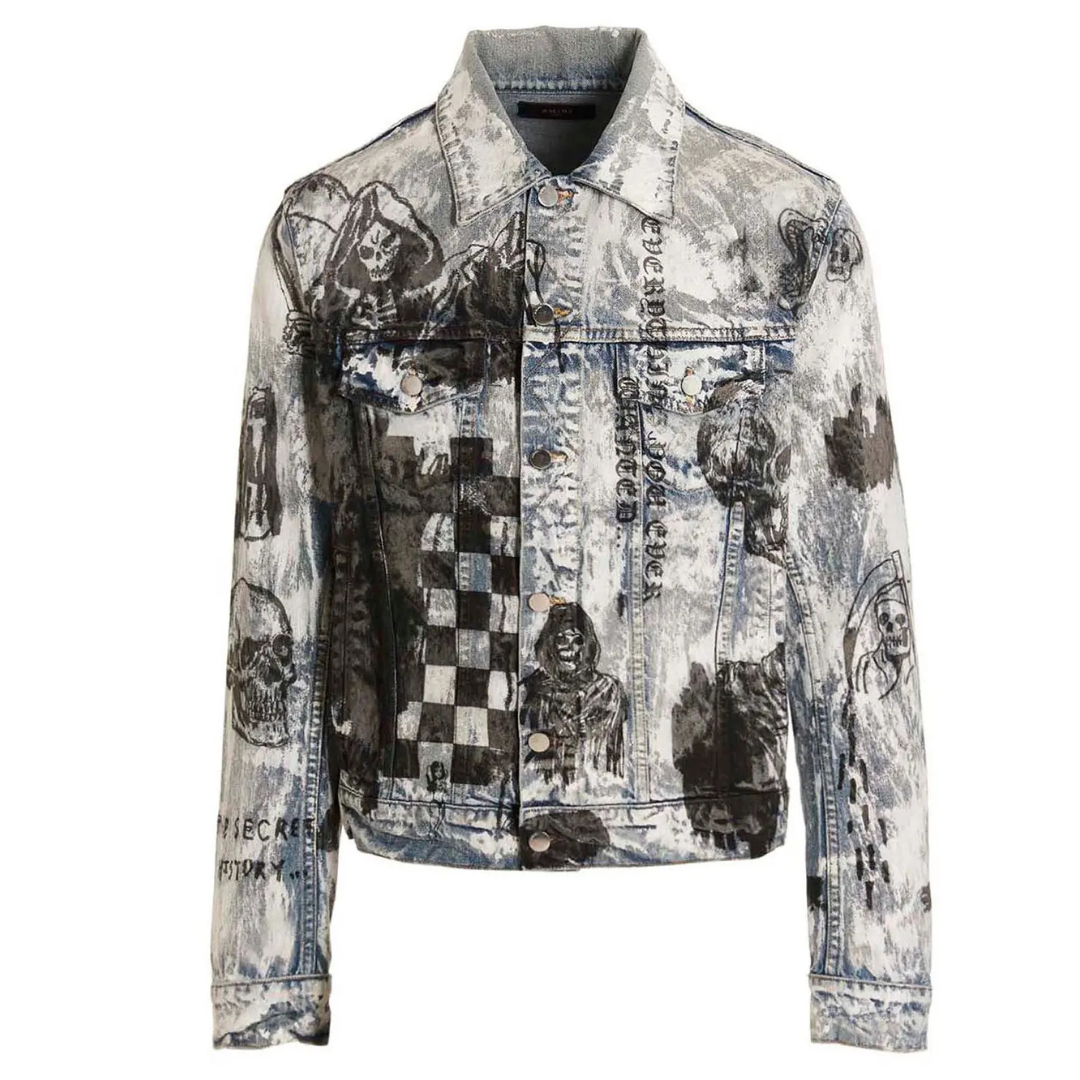 AMIRI X WES LANG SKETCH DENIM JACKET