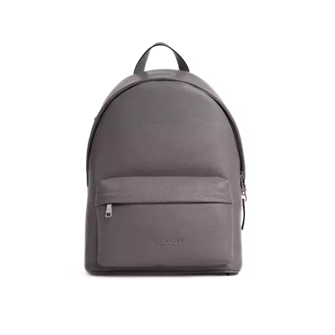 Coach Taylor Backpack pebbled leather Silver Graphite