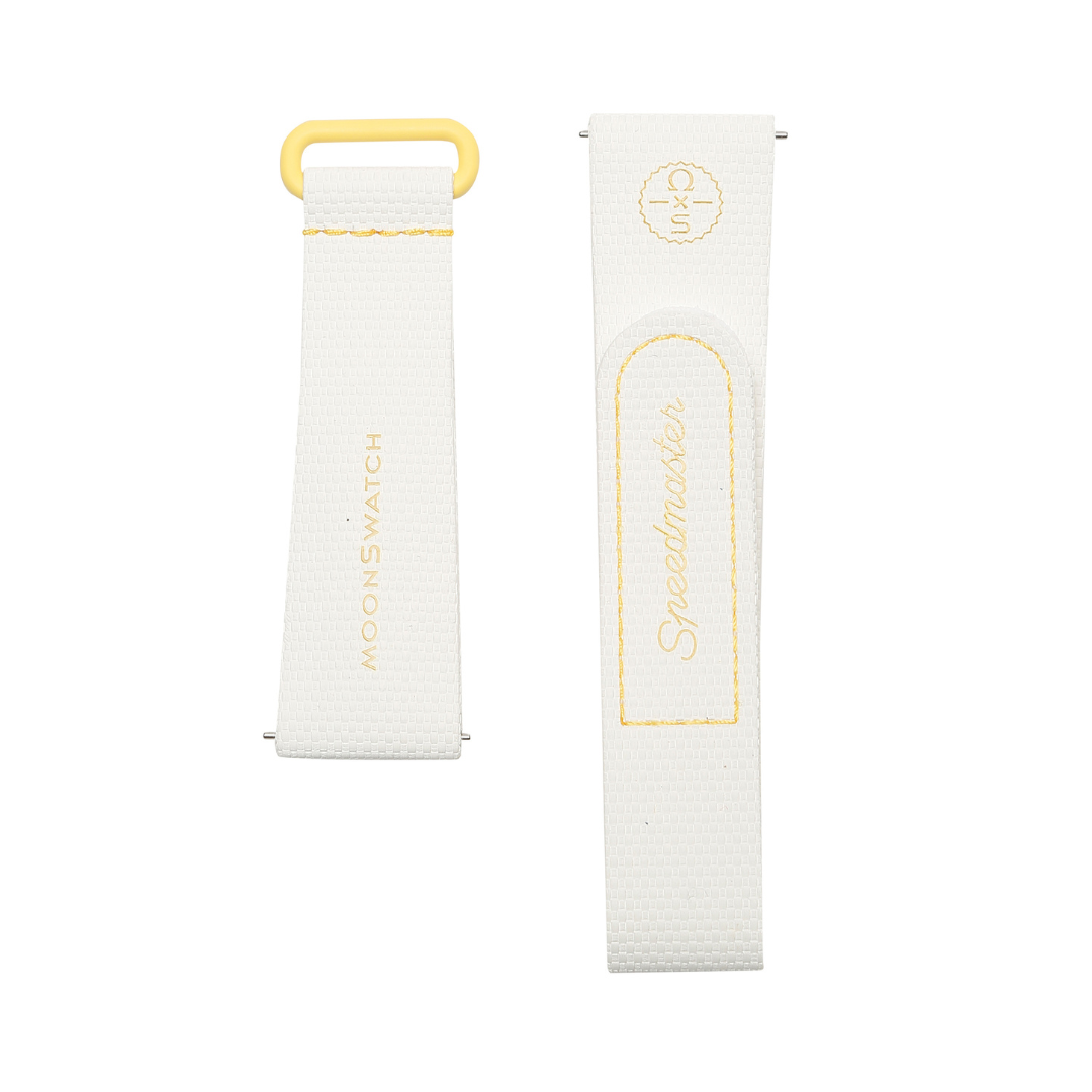 Swatch x Omega Bioceramic Moonswatch White Yellow Rubber Straps