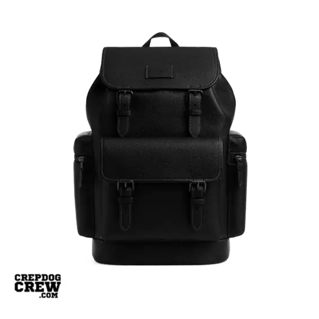 Coach Sprint Backpack pebbled Leather Black Copper Finish Black