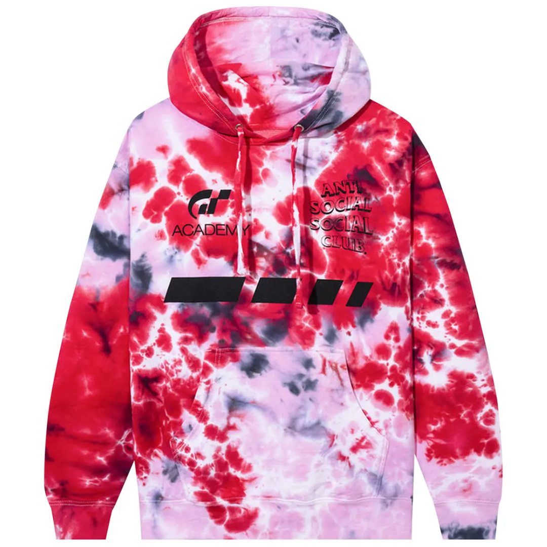 ANTI SOCIAL SOCIAL CLUB X GRAN TURISMO DYE HOODIE RED