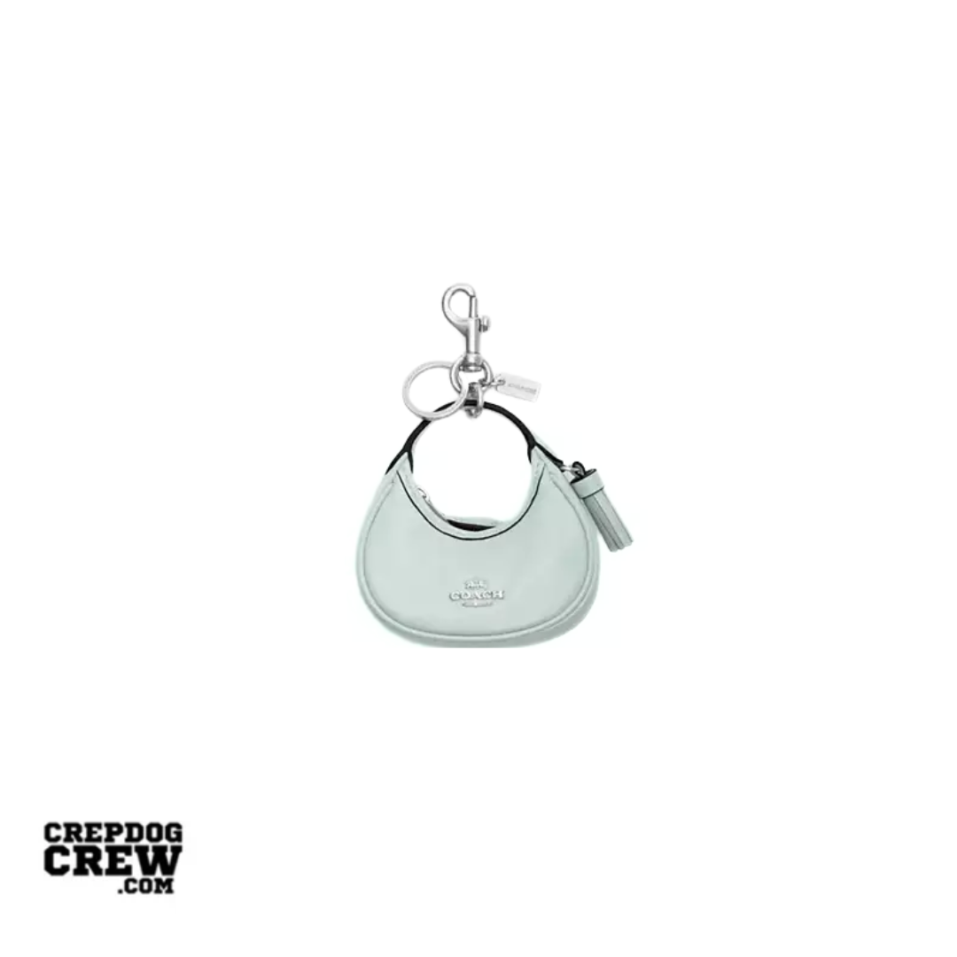 Coach Mini Carmen Bag Charm Pearlized leather Silver Green