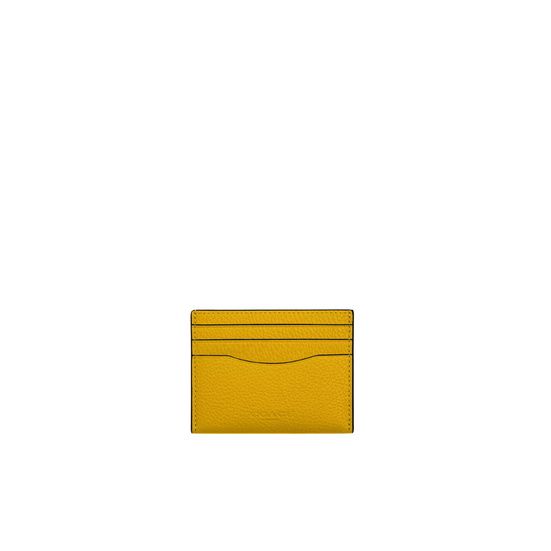 COACH Slim Id Card Case pebbled leather Honey