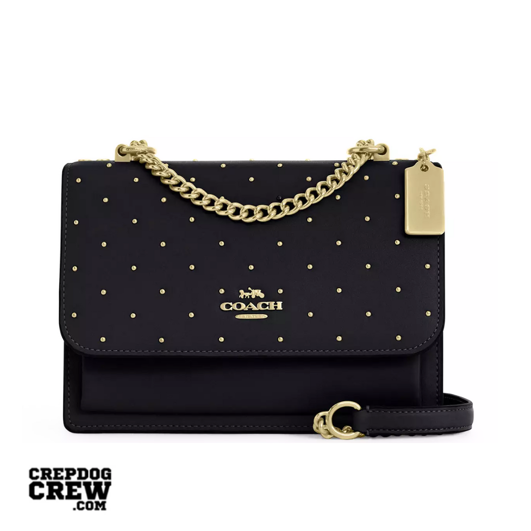 COACH Klare Crossbody Bag With Rivets smooth leather Gold Black