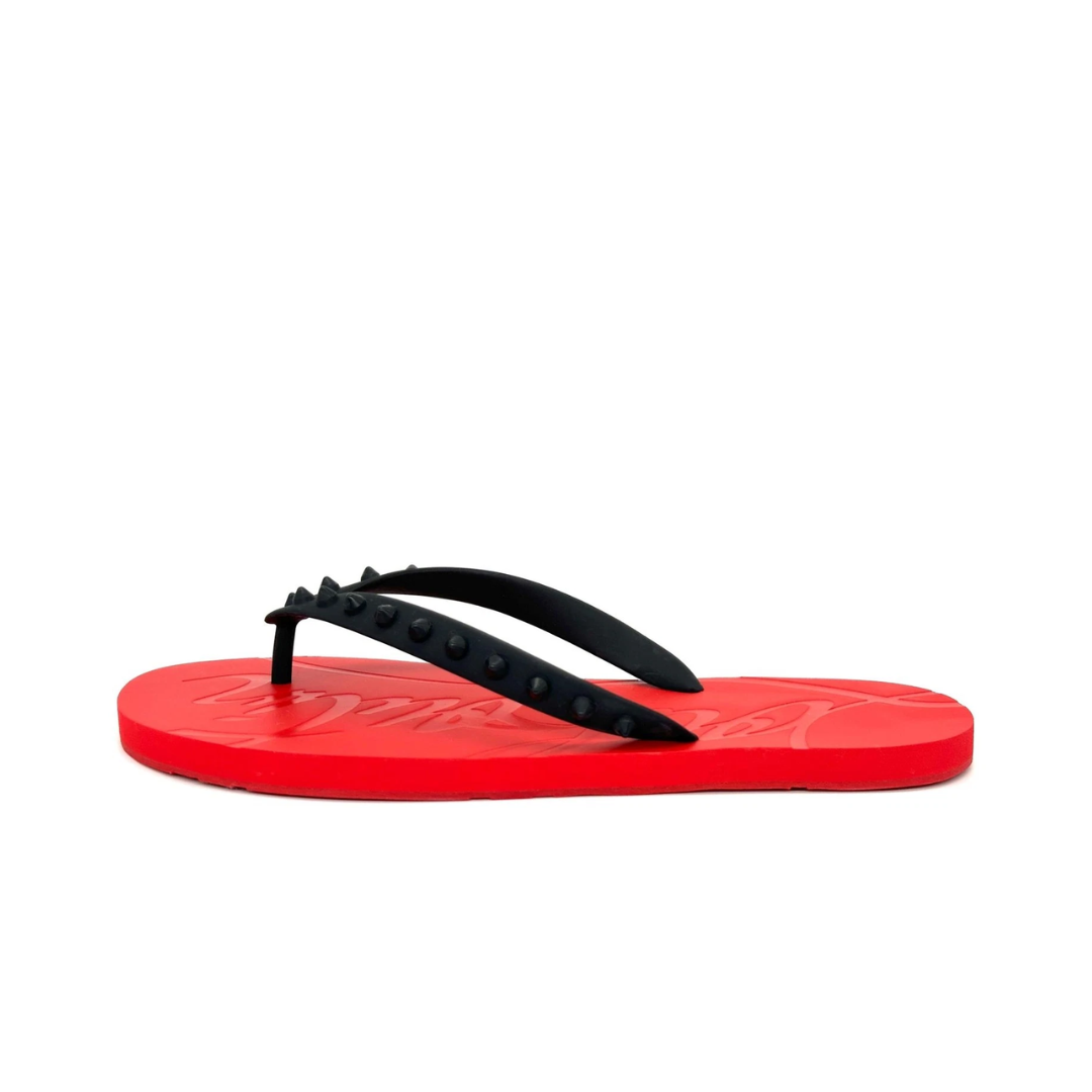 Christian Louboutin Loubi Flip Slide Red Black