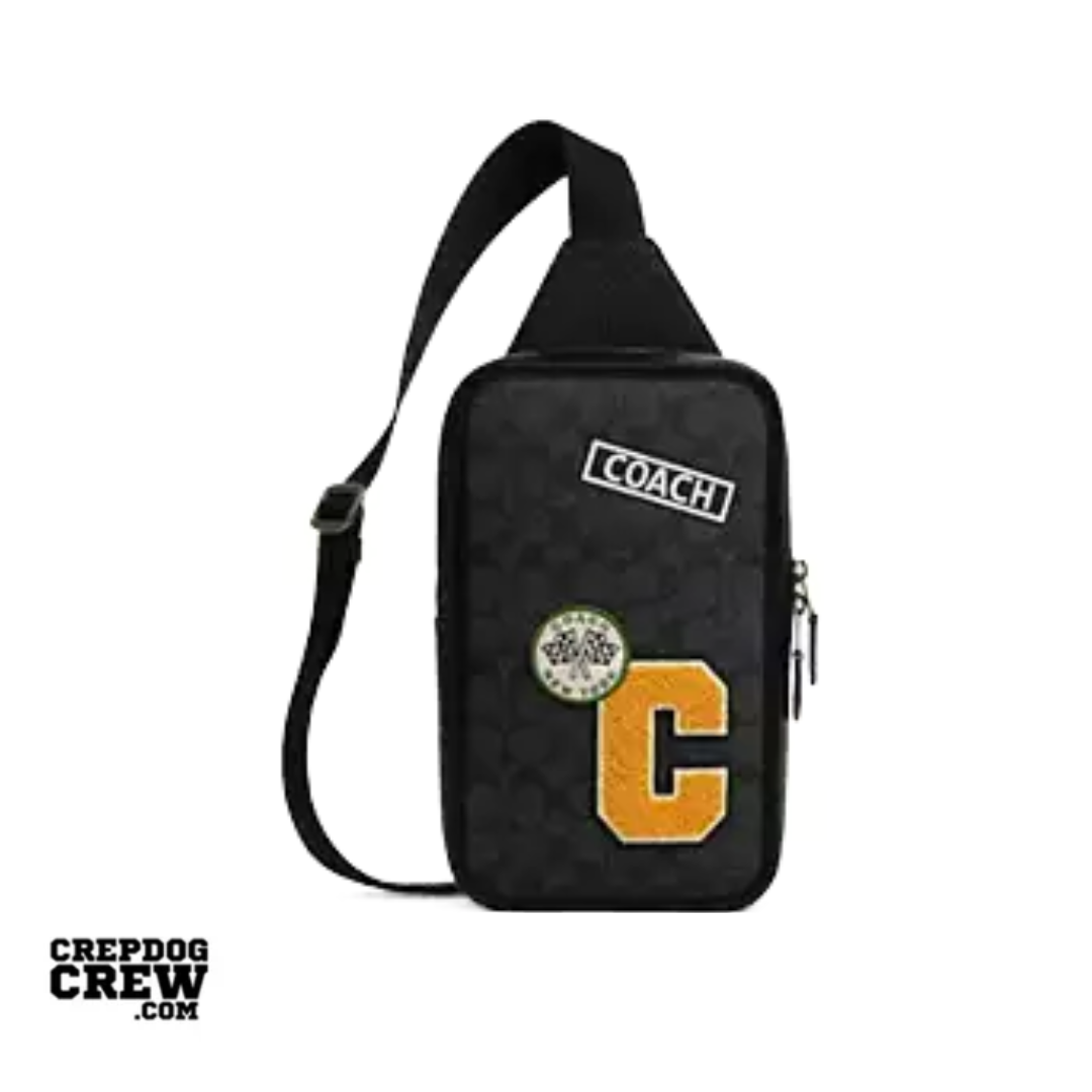 Coach Sullivan Pack In Signature Canvas With Patches Gunmetal Charcoal Multi