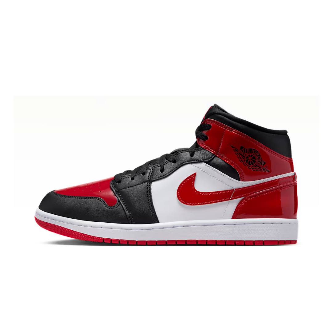 Jordan 1 Mid SE Patent Bred Toe