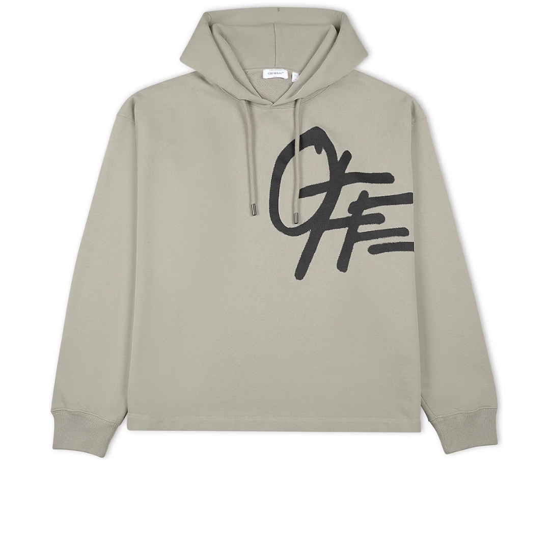 OFF WHITE Spray Logo Loose Hoodie FADE OUT STONE
