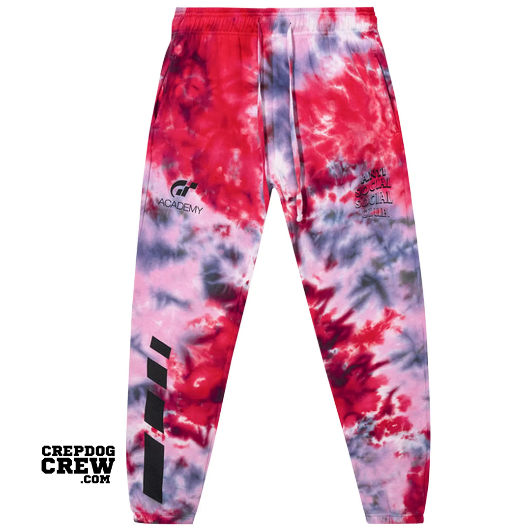 ANTI SOCIAL SOCIAL CLUB X GRAN TURISMO DYE SWEATPANTS RED