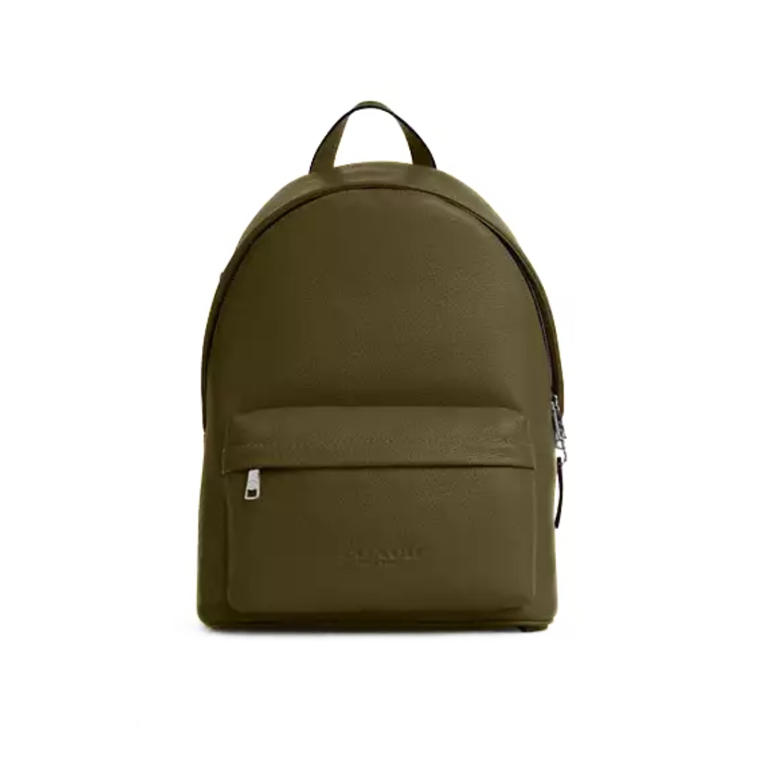 Coach Taylor Backpack pebbled leather Silver Olive