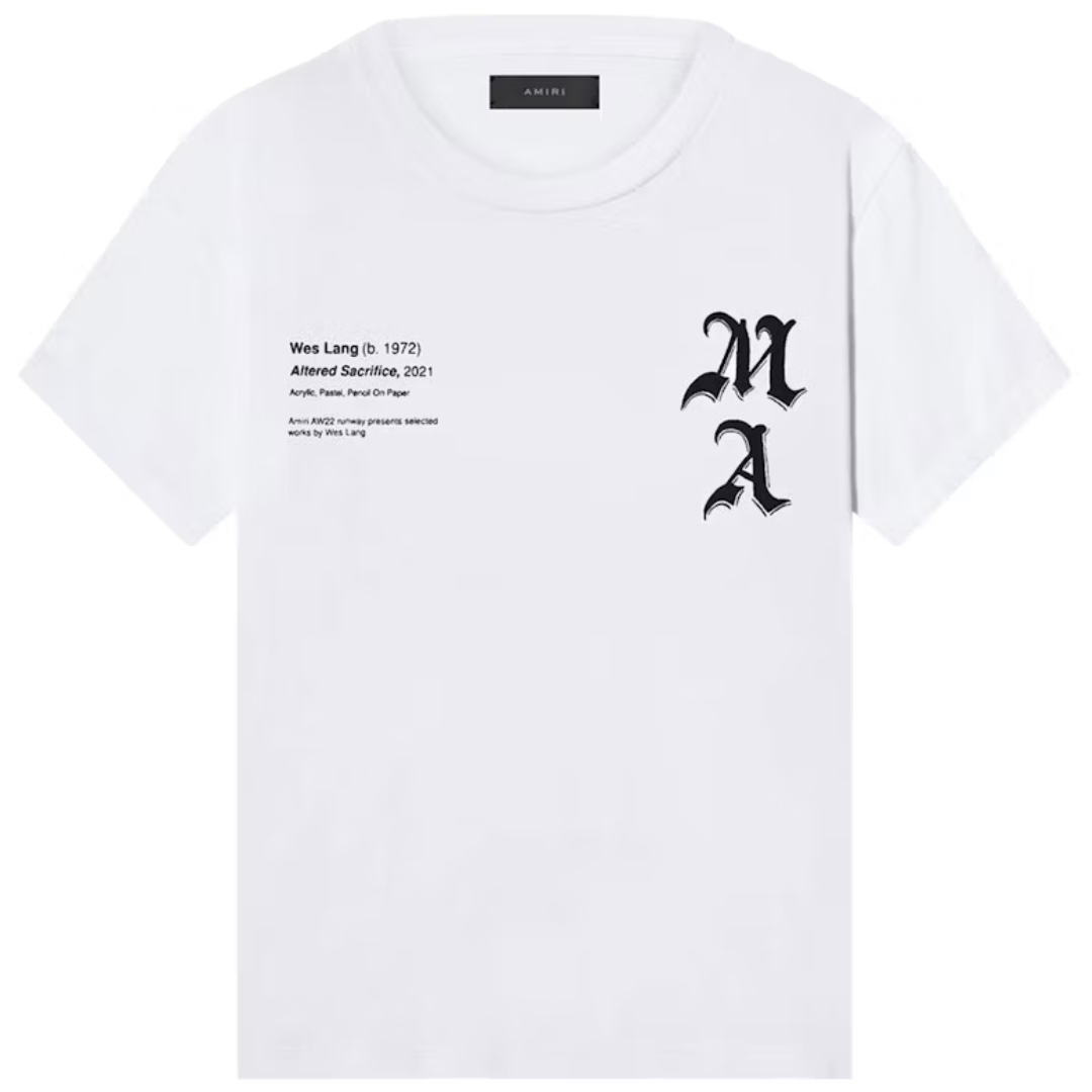 AMIRI x Wes Lang Checker Skull Tee White
