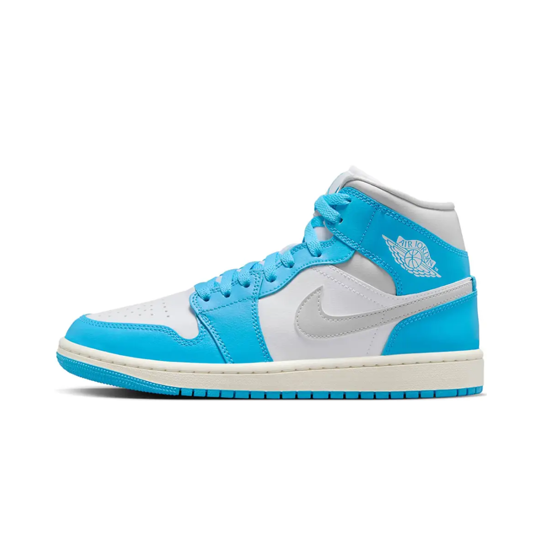 Jordan 1 Mid Dark Powder Blue White Sail Neutral Grey (W)