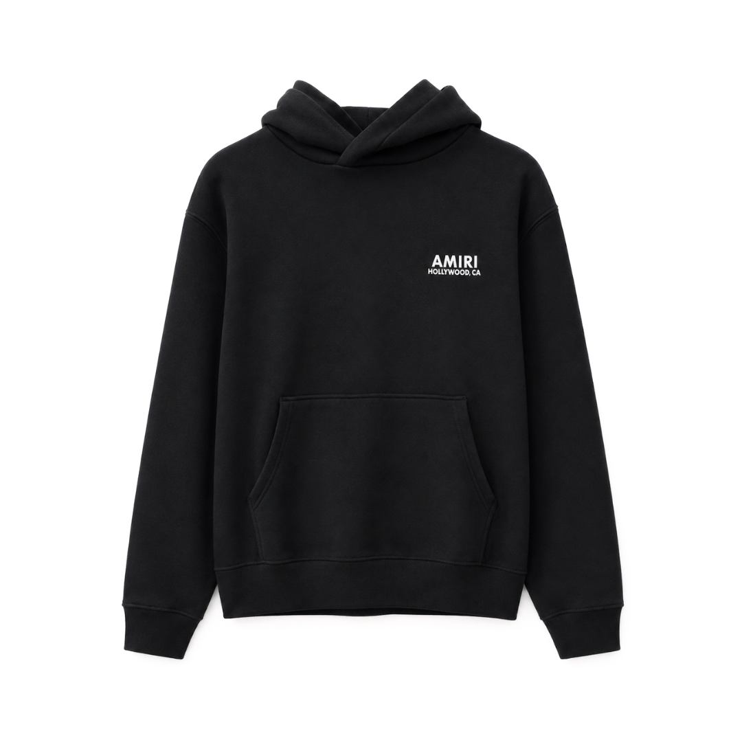 AMIRI A RAINBOW HOODIE BLACK