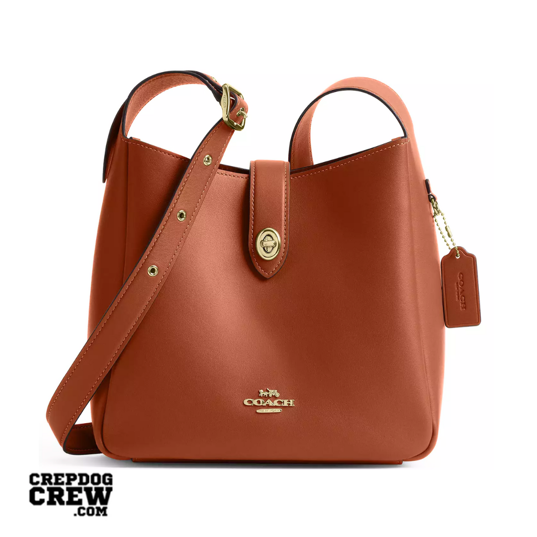 COACH Hadley Convertible Crossbody Bag smooth leather Gold Tan