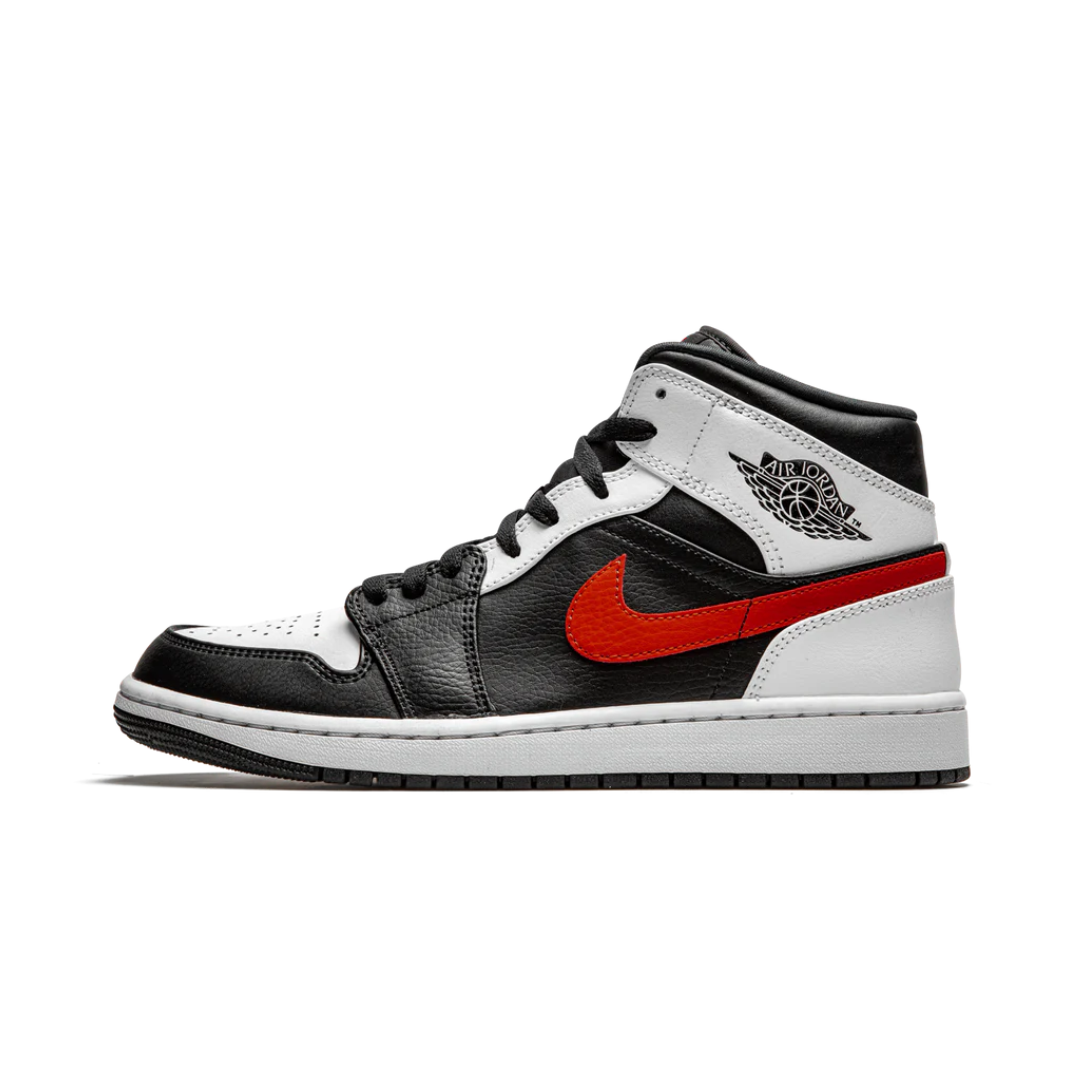 Jordan 1 Mid Black Chile Red White