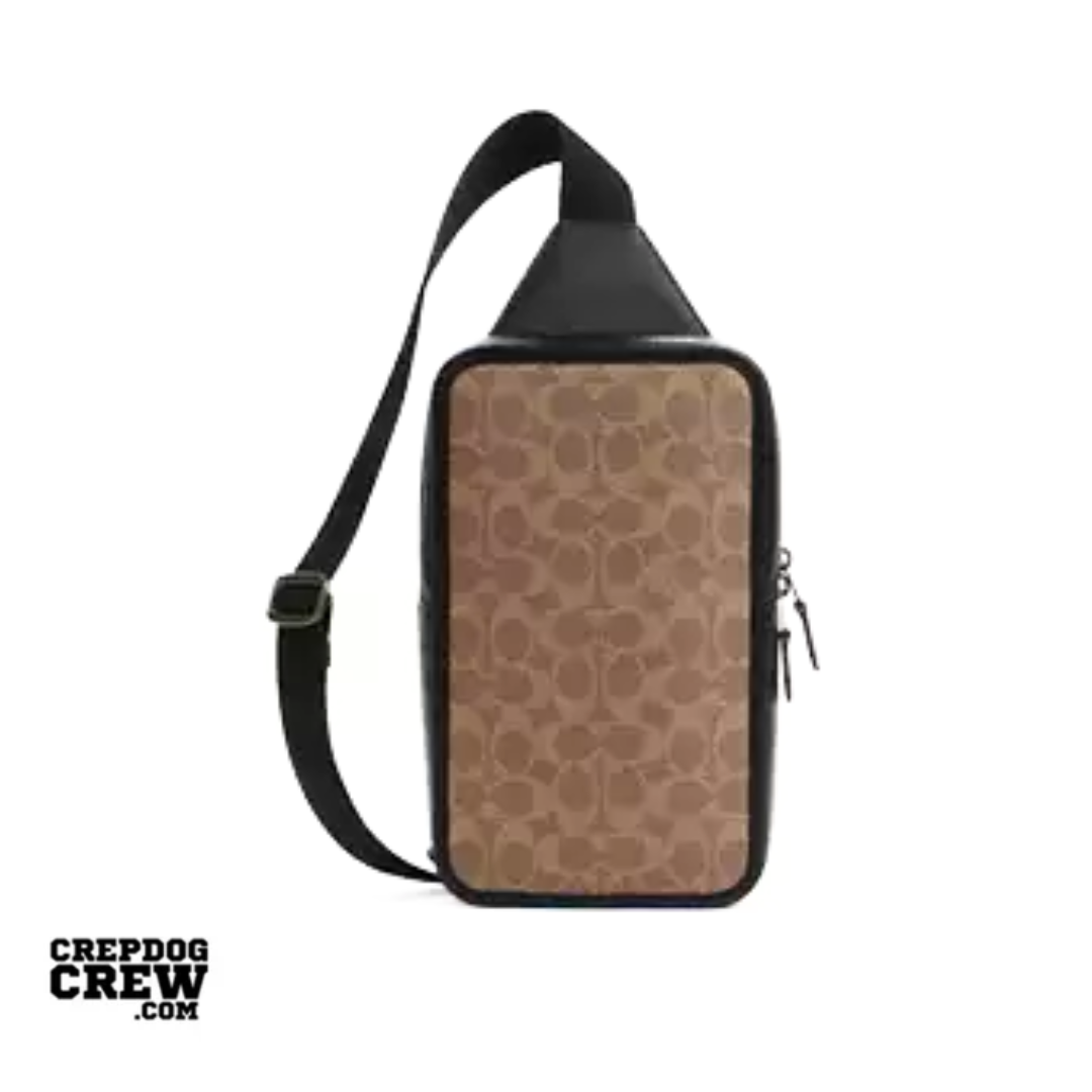 Coach Sullivan Pack In Signature Canvas Gunmetal Tan Black