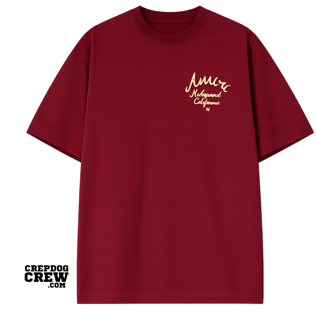 AMIRI HOLLYWOOD TEE BURGUNDY
