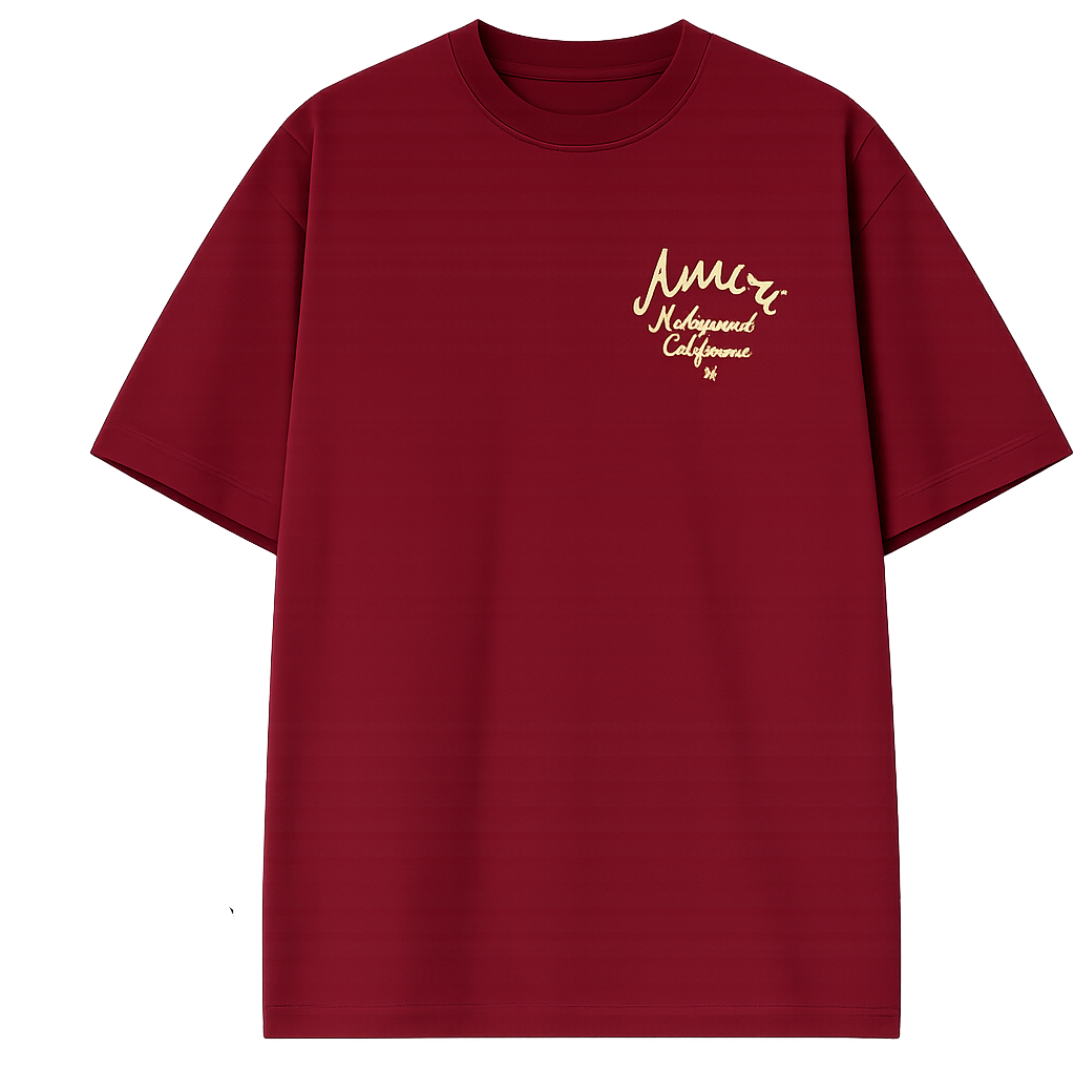 AMIRI HOLLYWOOD TEE BURGUNDY